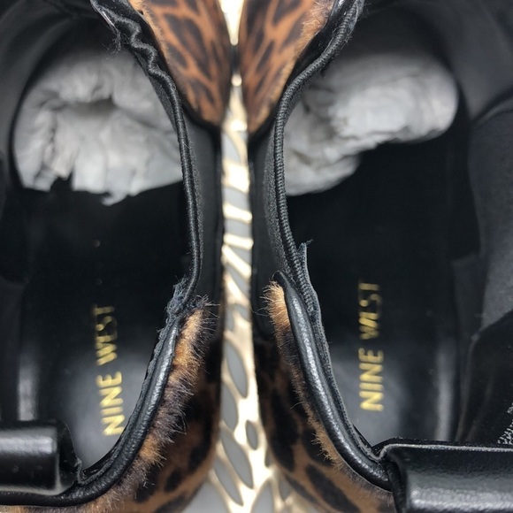 Nine West Textile/Made Upper Leopard Faux Fur Slip on Booties Size 8 - Picture 6 of 8